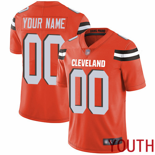 Youth Limited Orange Jersey Football Cleveland Browns Customized Alternate Vapor Untouchable->customized nfl jersey->Custom Jersey